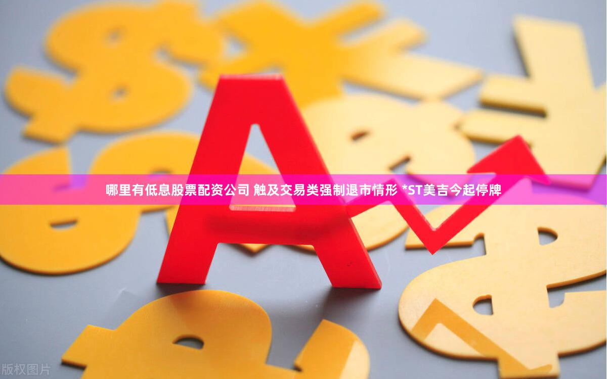 哪里有低息股票配资公司 触及交易类强制退市情形 *ST美吉今起停牌